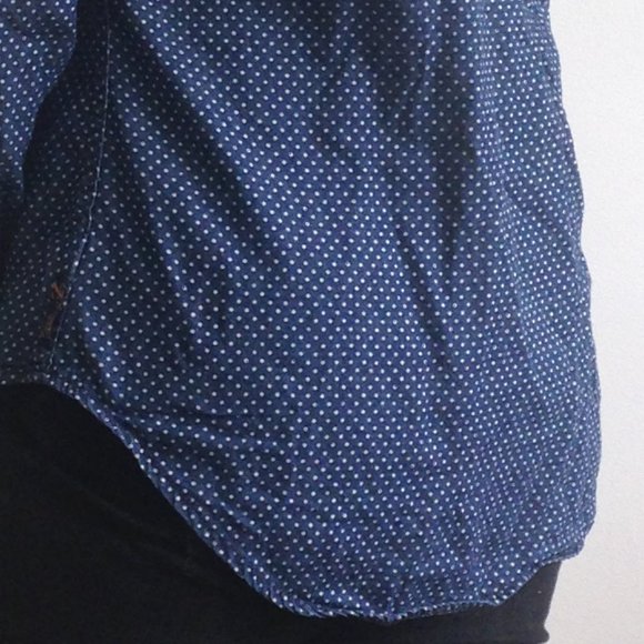 Seven7 - Polka Dot Denim Button Down Denim Shirt - Picture 6 of 8